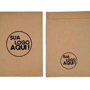 Envelopes KRAFT personalizados com sua arte/logo para papel A4