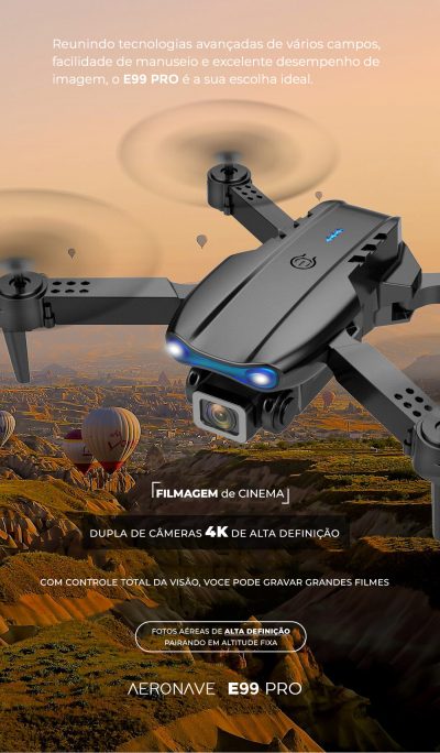 Drone E99 PRO com câmera dupla 4K