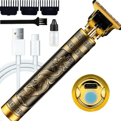 Máquina de corte de cabelo profissional elétrica designer masculino barba