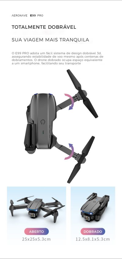 Drone E99 PRO com câmera dupla 4K