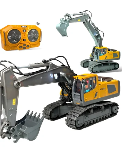 Escavadeira Réplica RC 1:20 com controle remoto 11 canais