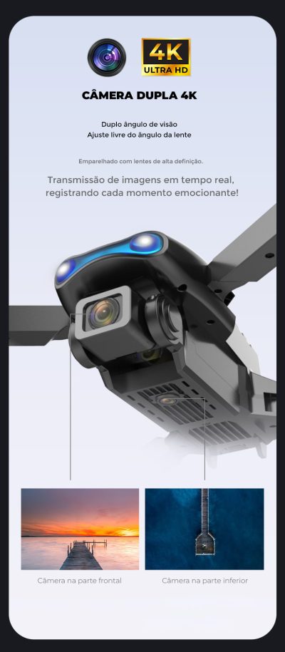 Drone E99 PRO com câmera dupla 4K