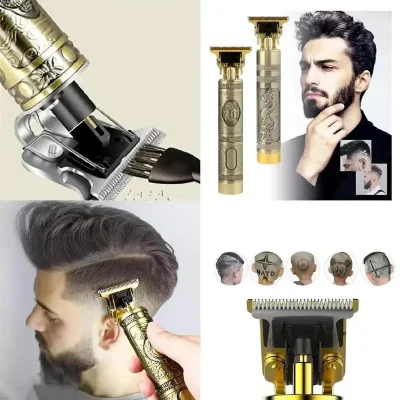 Máquina de corte de cabelo profissional elétrica designer masculino barba - Imagem 5