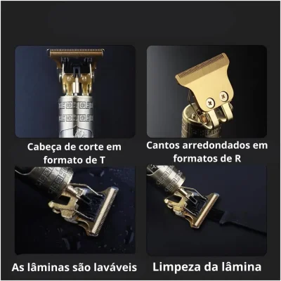 Máquina de corte de cabelo profissional elétrica designer masculino barba - Imagem 9