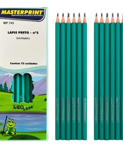 Kit c/ 10 lápis grafite preto de resina Masterprint MP-743