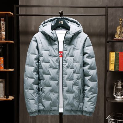 Casaco Masculino De Inverno Estilo Coreano Com Capuz Acolchoado De Algodão - Imagem 3