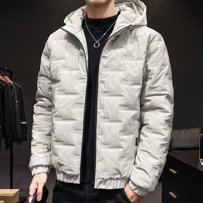 Casaco Masculino De Inverno Estilo Coreano Com Capuz Acolchoado De Algodão - Imagem 4