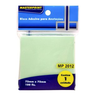 Bloco Adesivo 75x75 Verde 100 folhas