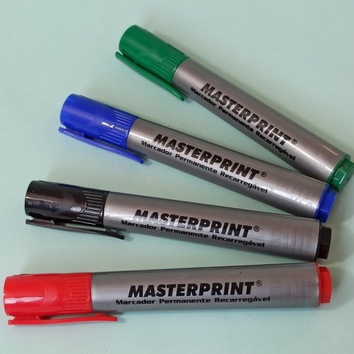 Marcador Permanente Recarregável Masterprint Cores