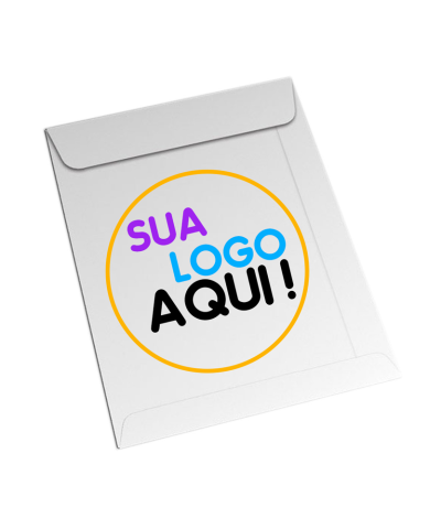 500 Envelopes brancos personalizados com sua logo/arte p/ folhas A4