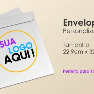 Envelopes brancos personalizados com sua logo/arte