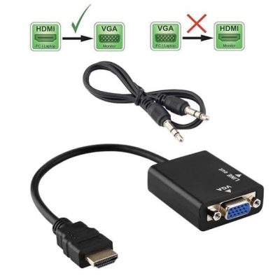 Conversor HDMI para VGA c/ saída de áudio