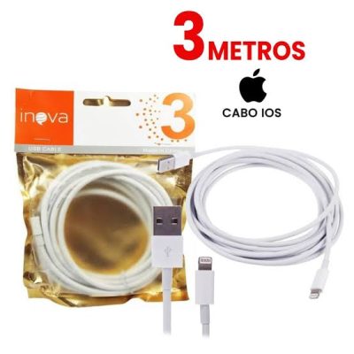 Cabo lighting p/ iPhones c/ 3 metros INOVA