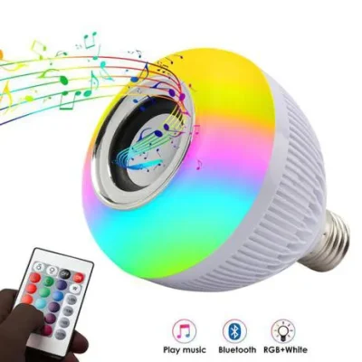 Lâmpada Led 12w Caixa Som Bluetooth Mp3 Controle Remoto Music Bulb - Imagem 3