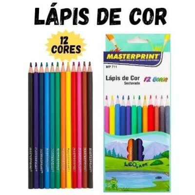 Lápis de Cor 12 Cores Masterprint MP 711