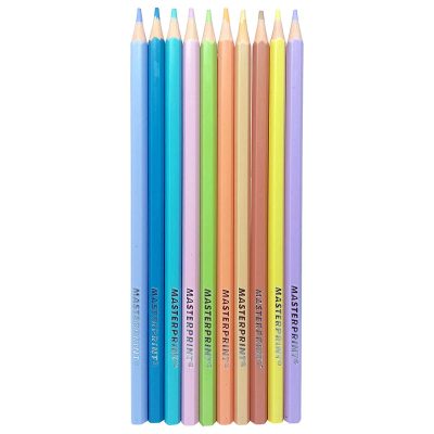 Lápis de Cor 10 Cores Sextavado Tom Pastel - Masterprint - MP 713