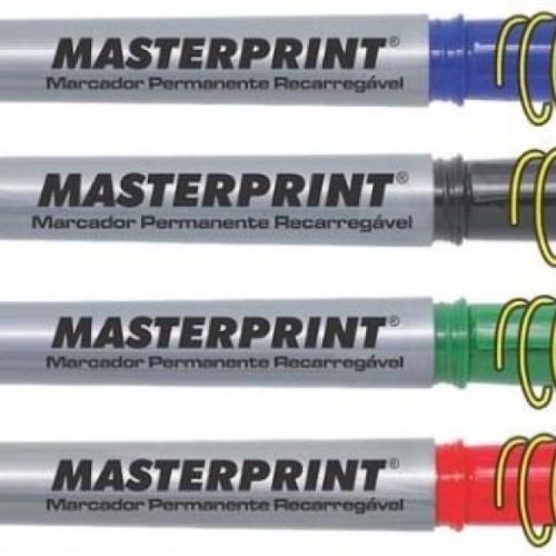 Marcador Permanente Recarregável Masterprint Cores