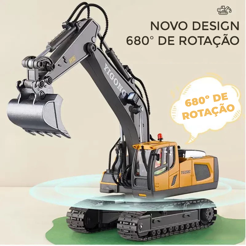 Escavadeira Réplica RC 1:20 com controle remoto 11 canais - Imagem 2